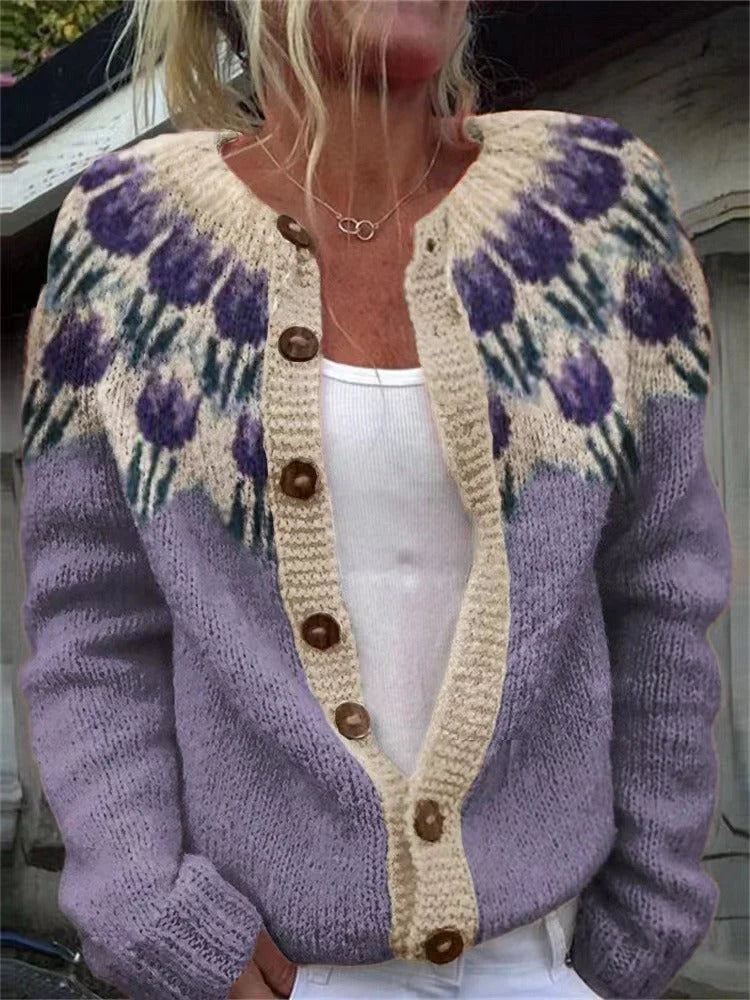 Maude | Colour-Block Button Cardigan