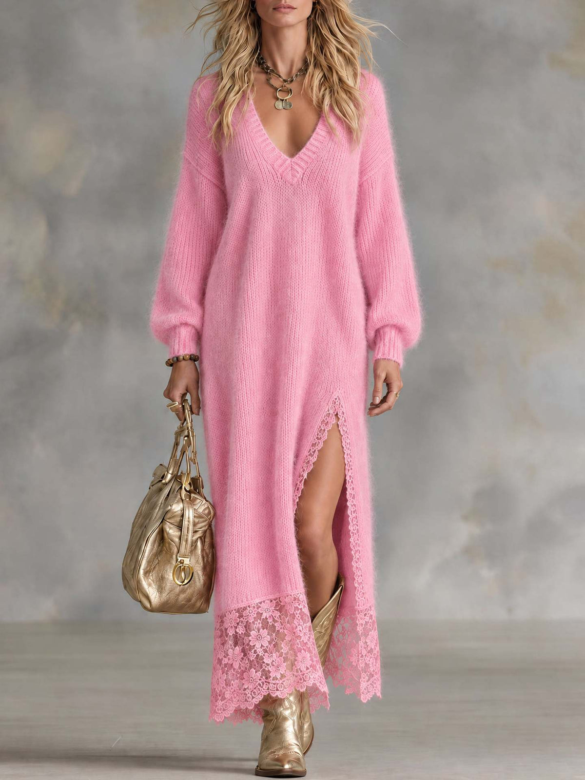 Penny™ | Cozy Oversized Lace Maxi Dress
