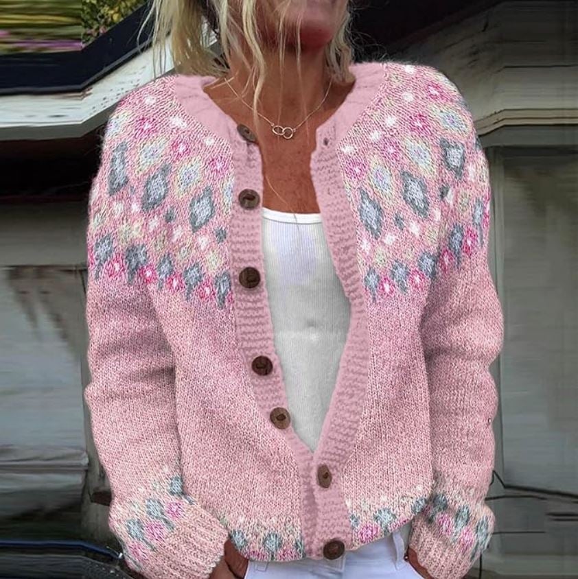 Maude | Colour-Block Button Cardigan