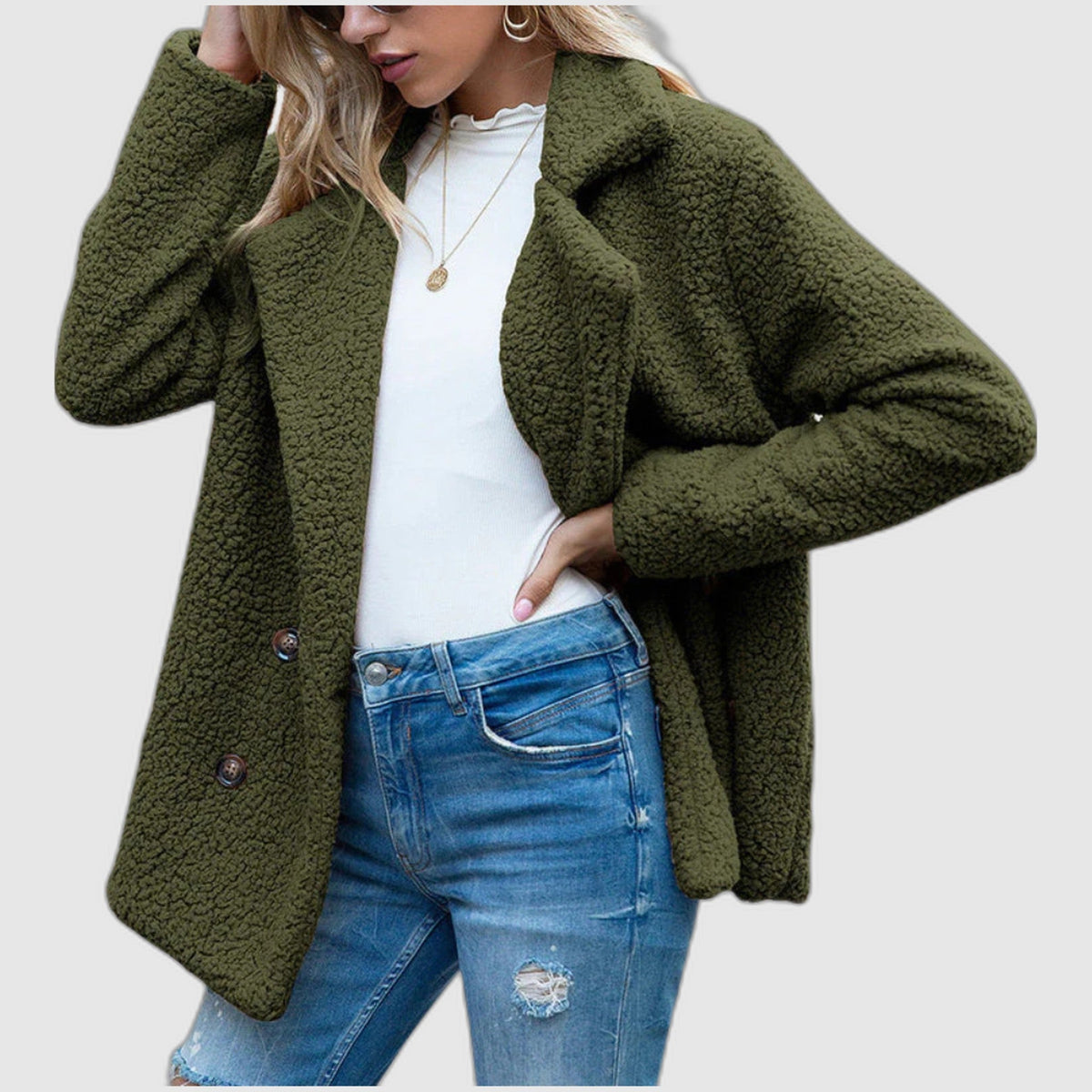Delphine | Teddy Coat with Collar