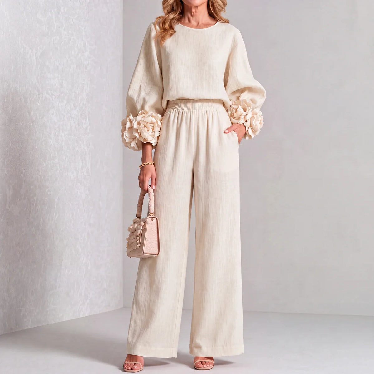 Marley | Elegant Floral Cuff Two-Piece Set