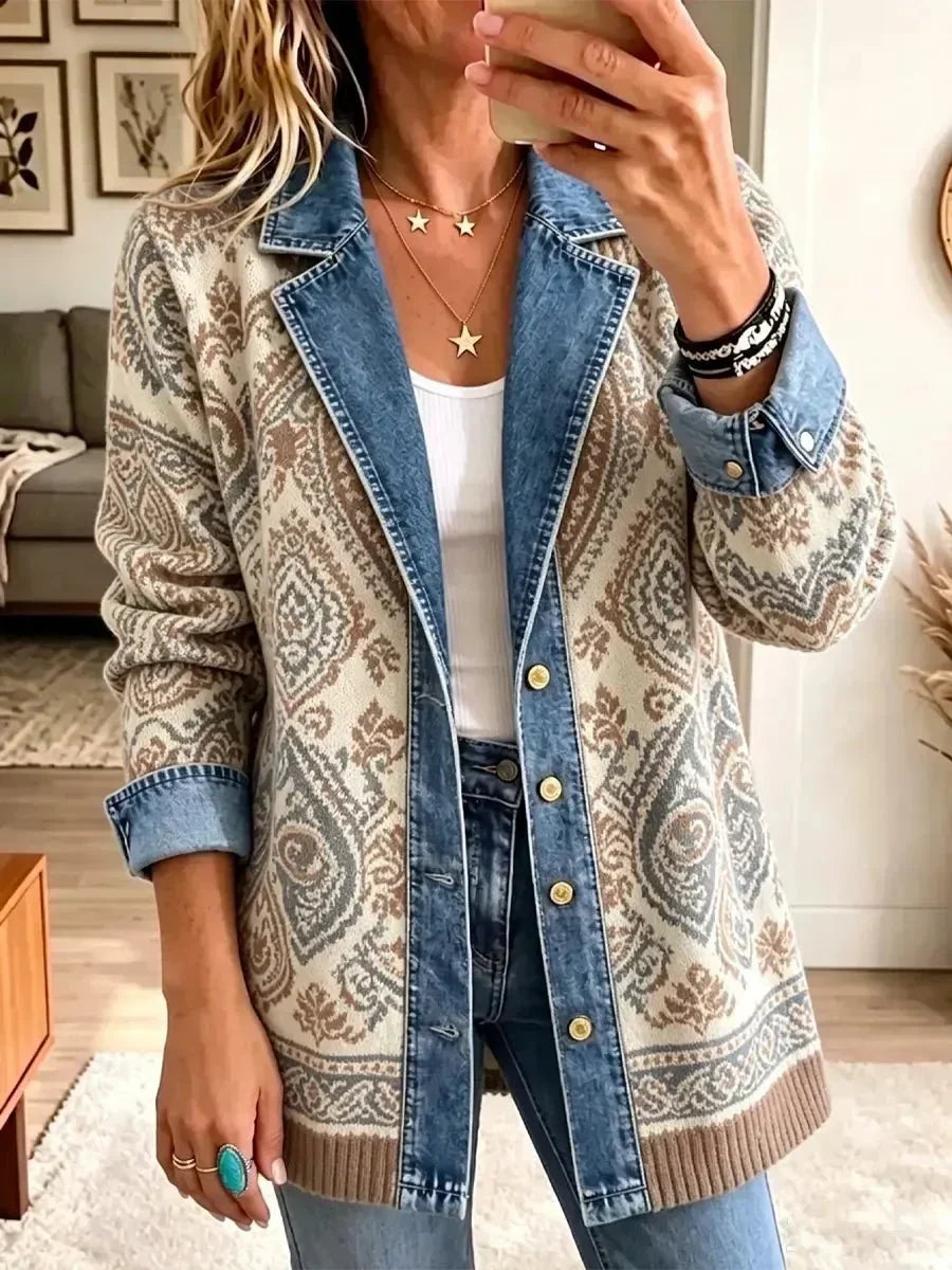 Lettie™ | Ethnic Patchwork Denim Jacket