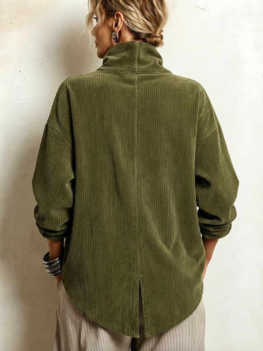 Colette | Relaxed Diagonal Button Sweater