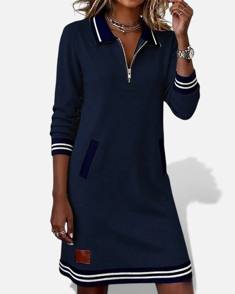 Noelia | Casual Long Sleeve Zip Dress
