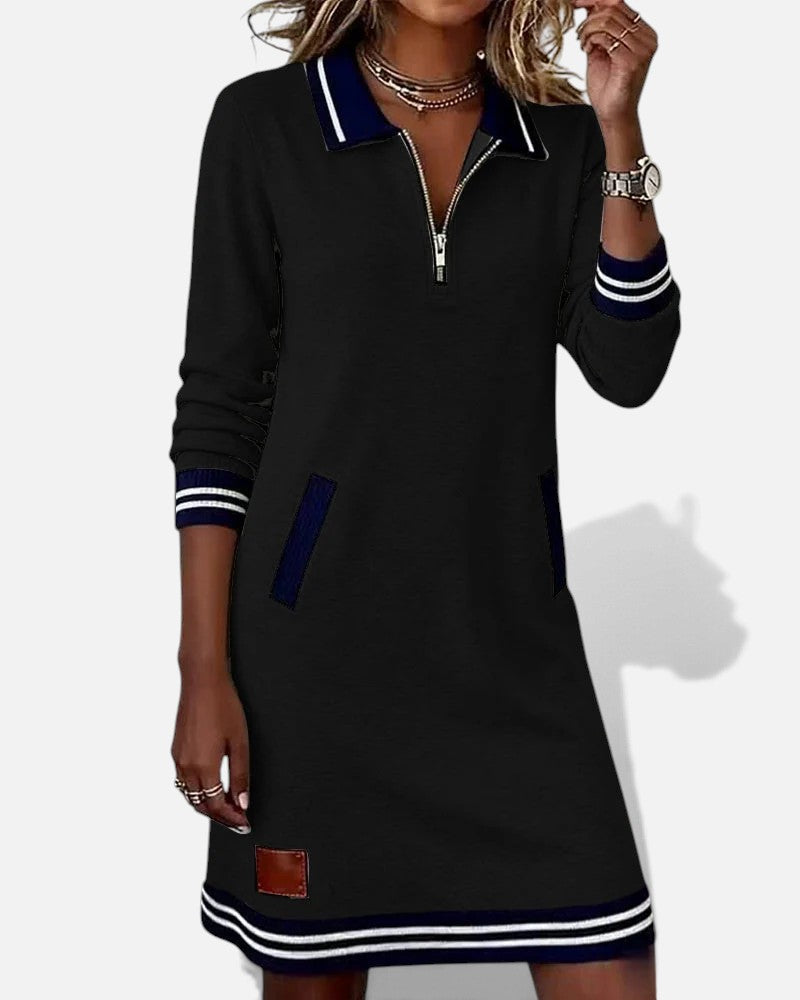 Noelia | Casual Long Sleeve Zip Dress