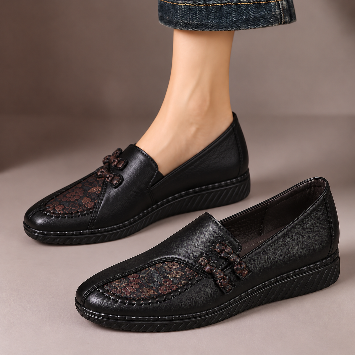 Winifred™ | Floral Detail Comfort Loafers