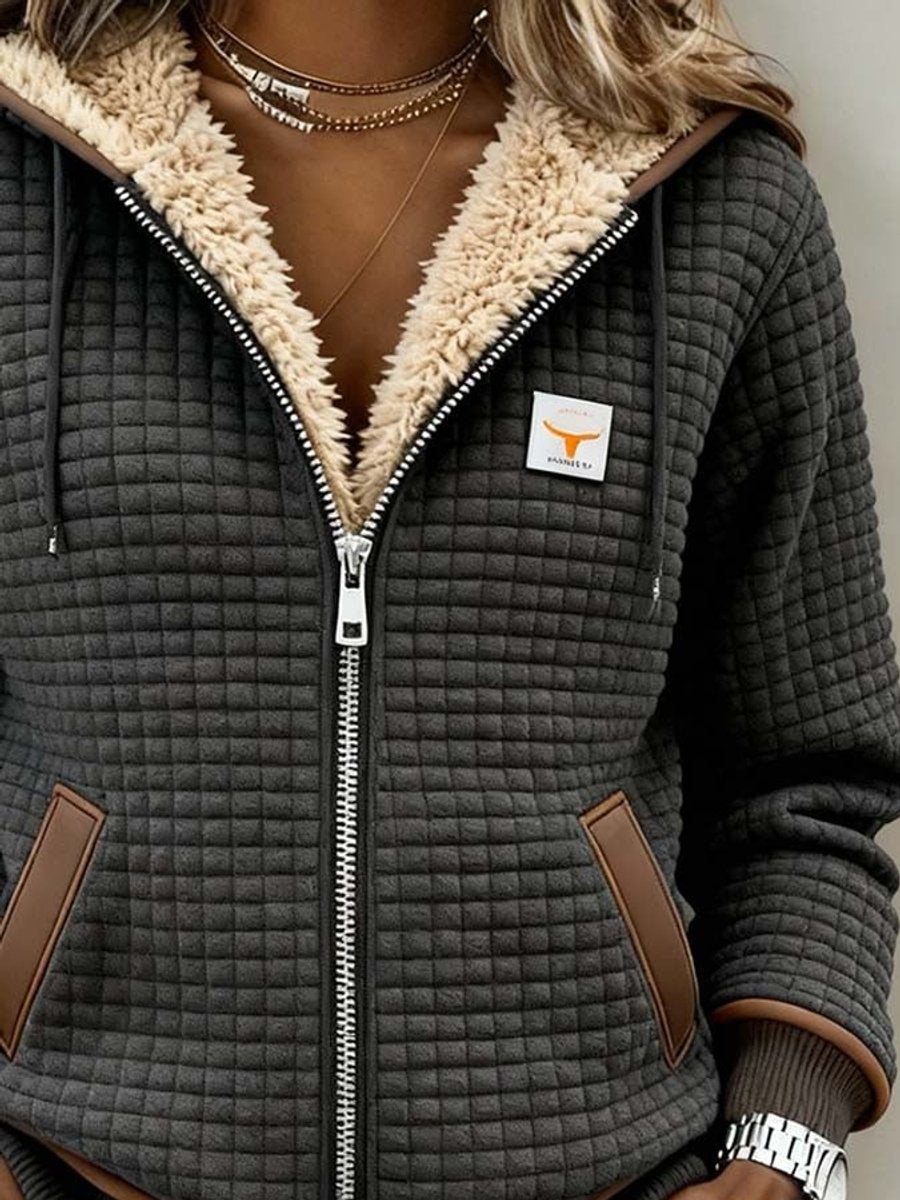 Sandra |Silvana-Lined Quilted Zip-Up Hooded Jacket