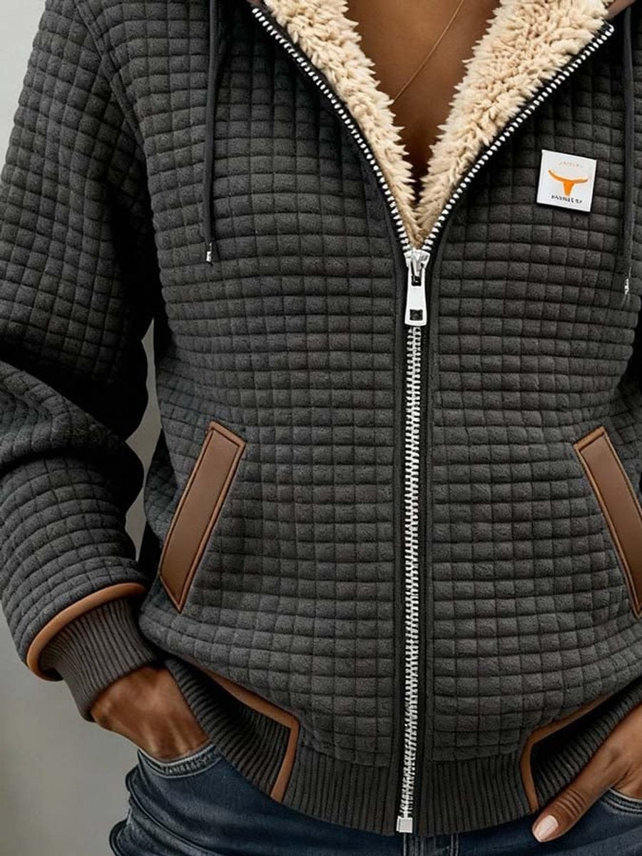 Sandra |Silvana-Lined Quilted Zip-Up Hooded Jacket